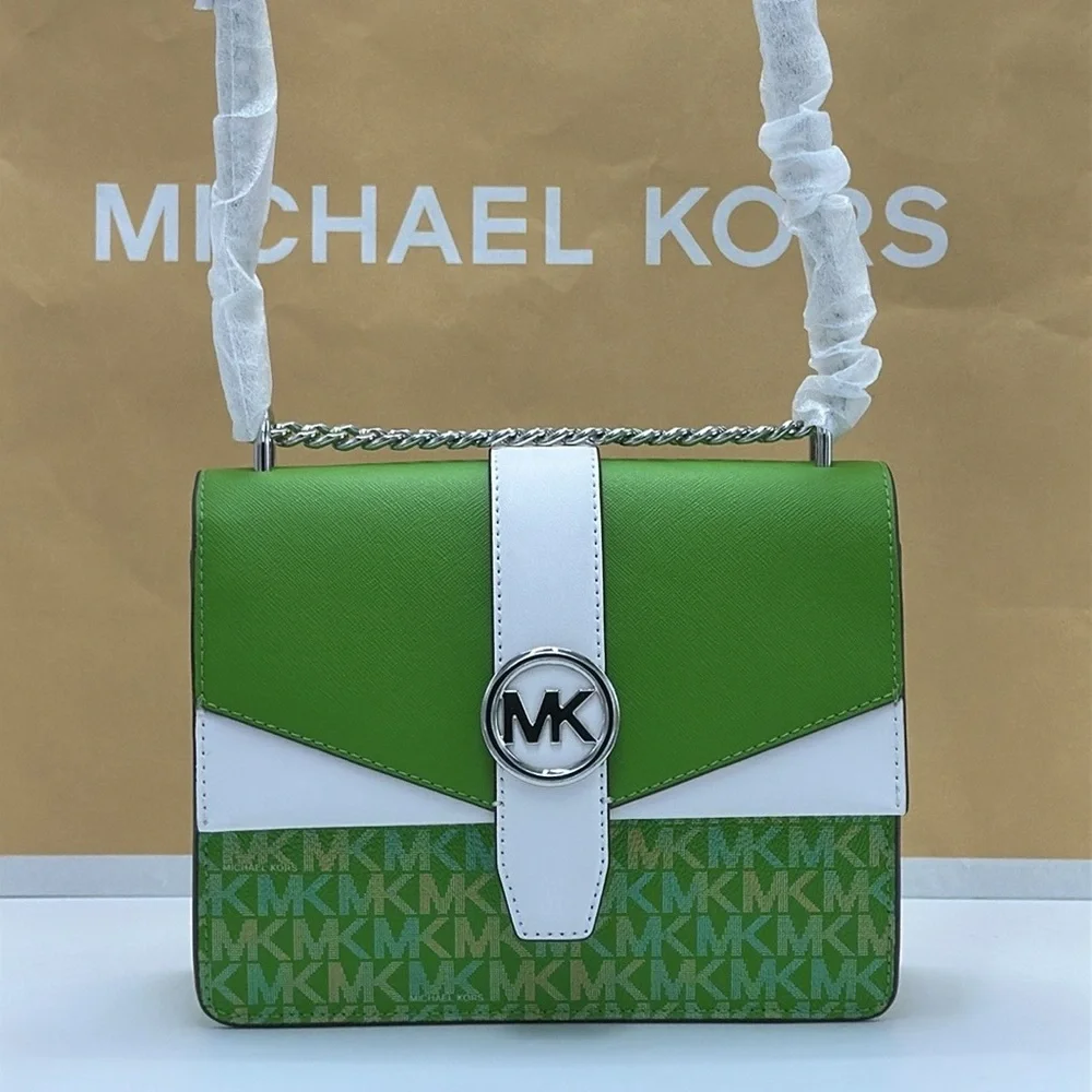 Michael Kors Greenwich Small Color-Block Signature Logo Flap Crossbody XBODY Bag
